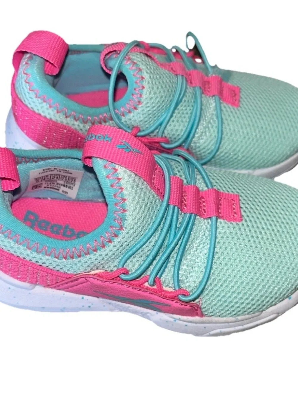 Reebok Toddler Girls Blue And Pink Athletic Slip On Sneaker Shoes Size 5